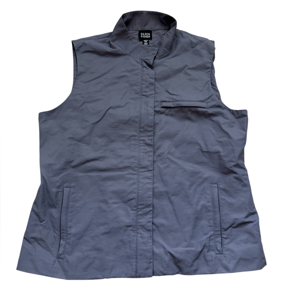 Eileen Fisher‎ zip up vest size L purple